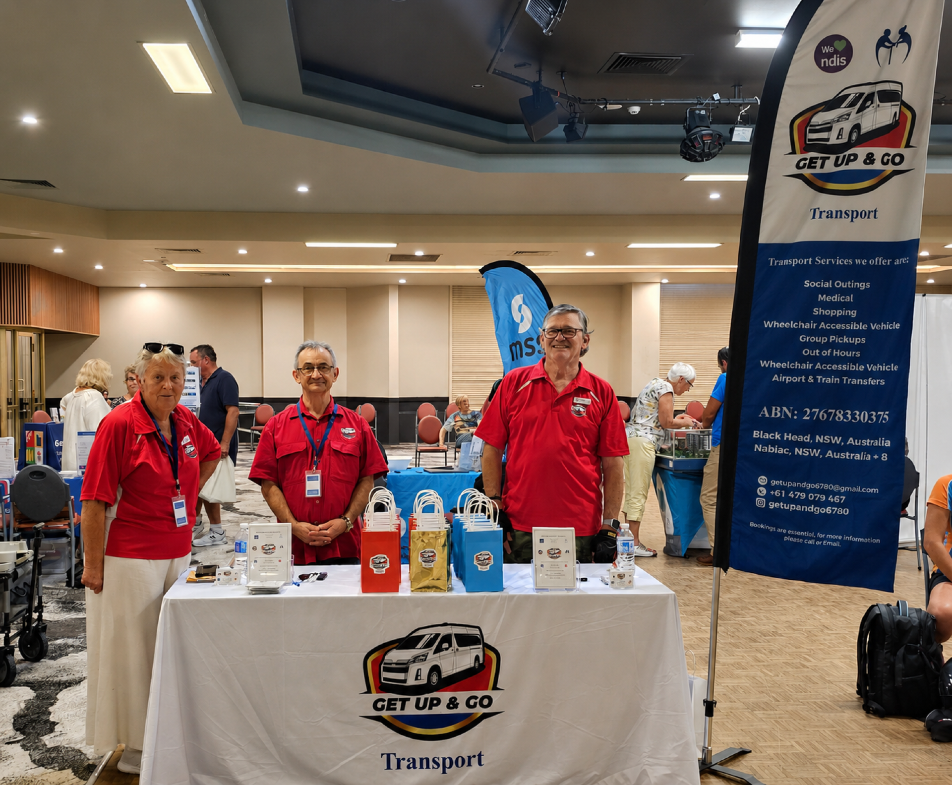 The Get Up & Go team at a local Mid-Coast community expo
